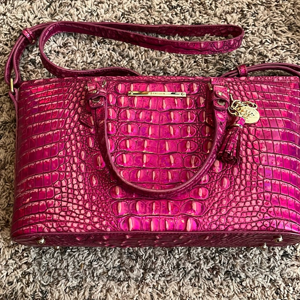 Brahmin mini Asher pink potion satchel
